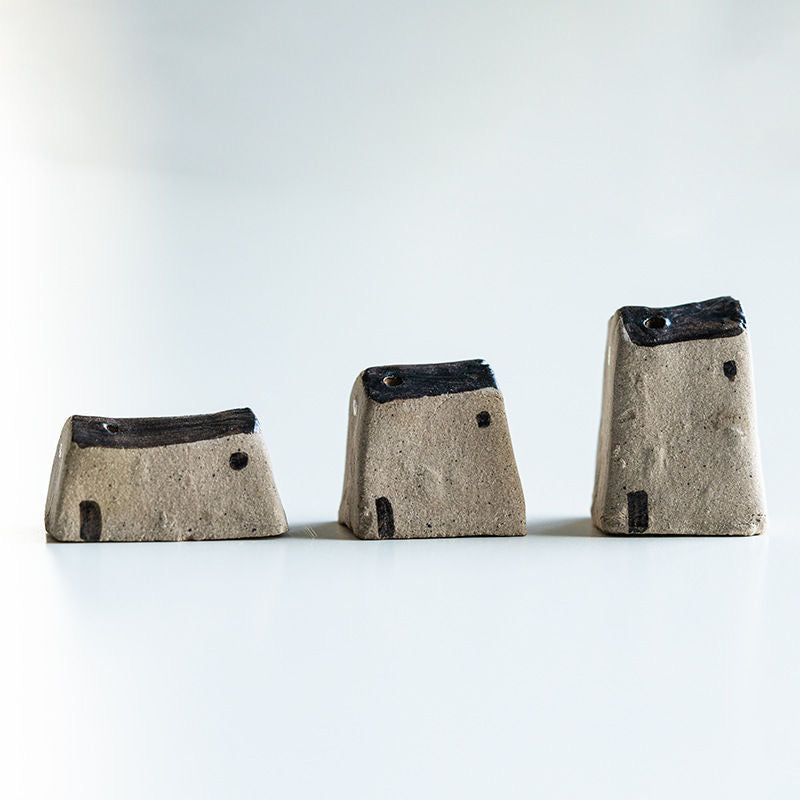 Homecoming Incense Holder – 3 Yellow Mud Houses