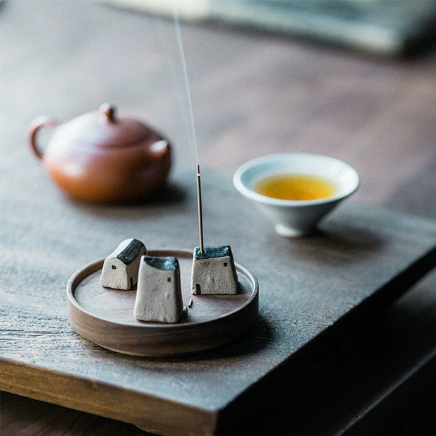 Homecoming Incense Holder – 3 Yellow Mud Houses