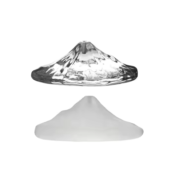 Snow Mountain Incense Holder – Handmade Liuli Glass Incense Burner, Transparent & Glazed White Options