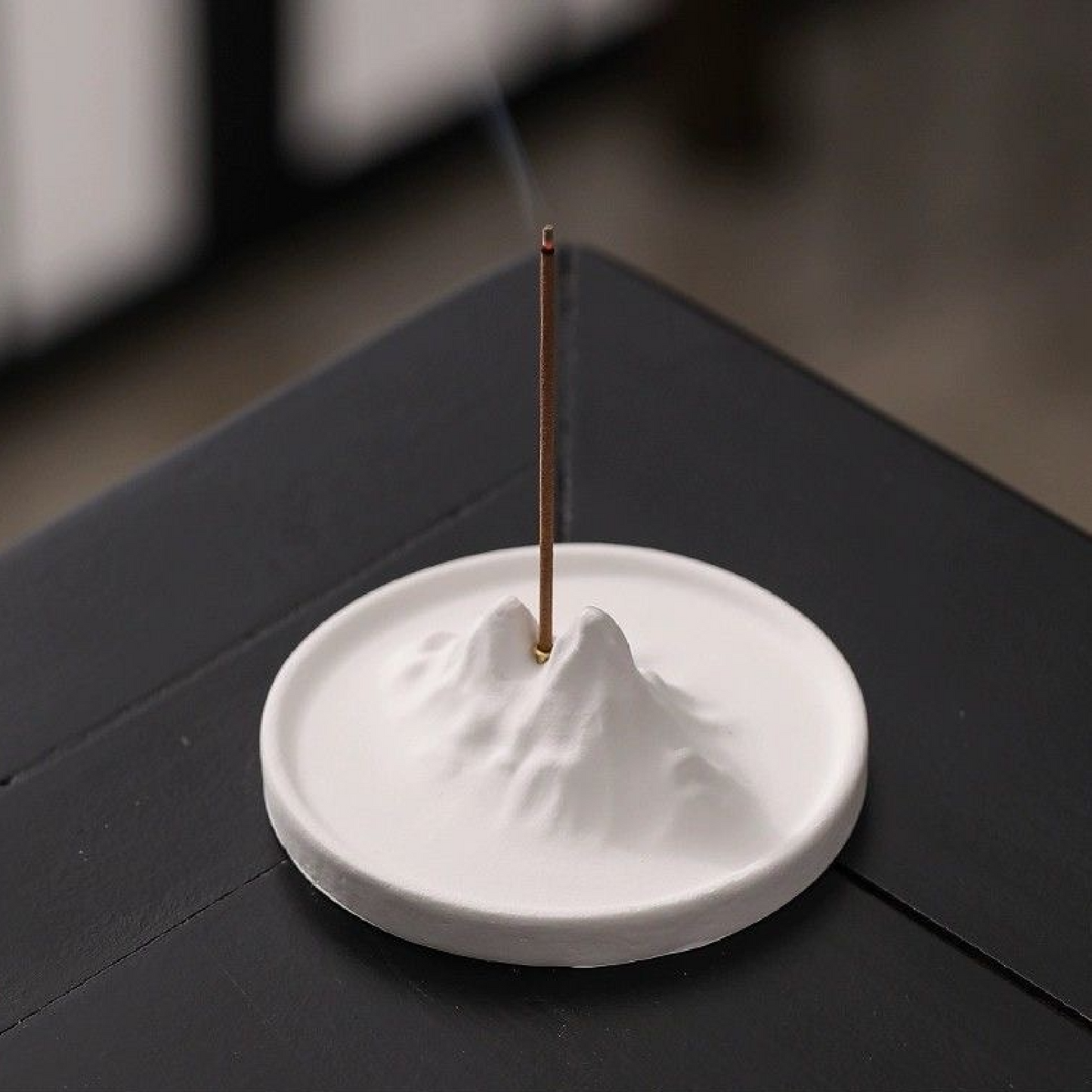 Thousand Miles of Rivers and Mountains Incense Holder – Handmade White Plaster Incense Burner