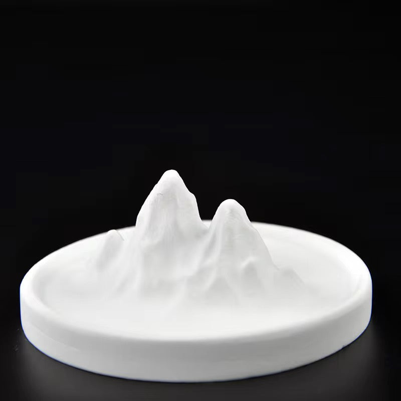 Thousand Miles of Rivers and Mountains Incense Holder – Handmade White Plaster Incense Burner