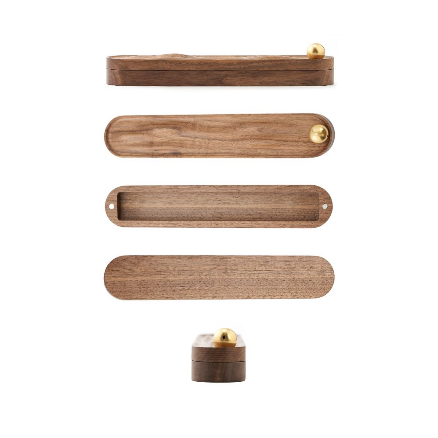 Black walnut-water wave line incense burner