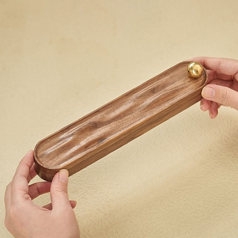 Black walnut-water wave line incense burner