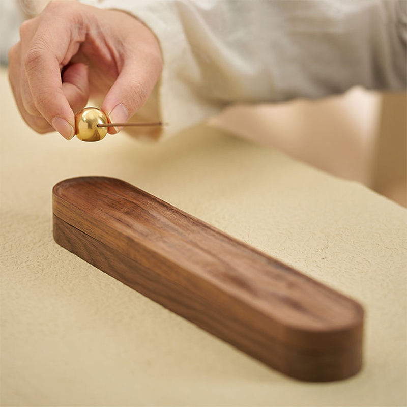 Black walnut-water wave line incense burner
