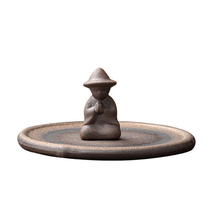 Creative gilded meditation tray incense burner