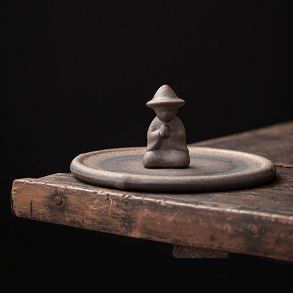 Creative gilded meditation tray incense burner