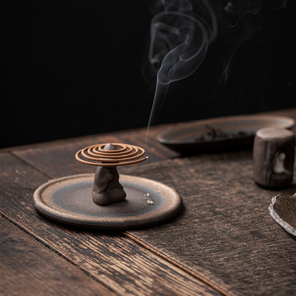 Creative gilded meditation tray incense burner