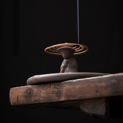 Creative gilded meditation tray incense burner