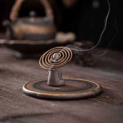 Creative gilded meditation tray incense burner