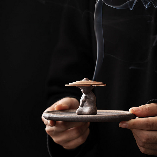 Creative gilded meditation tray incense burner