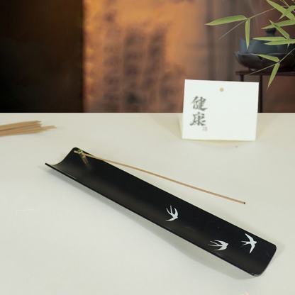 Zen Bamboo Orchid Swallow Incense Holder