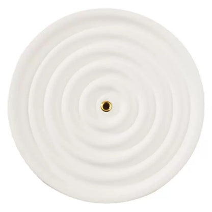 Water Ripple Incense Holder – Handmade White Plaster Incense Burner
