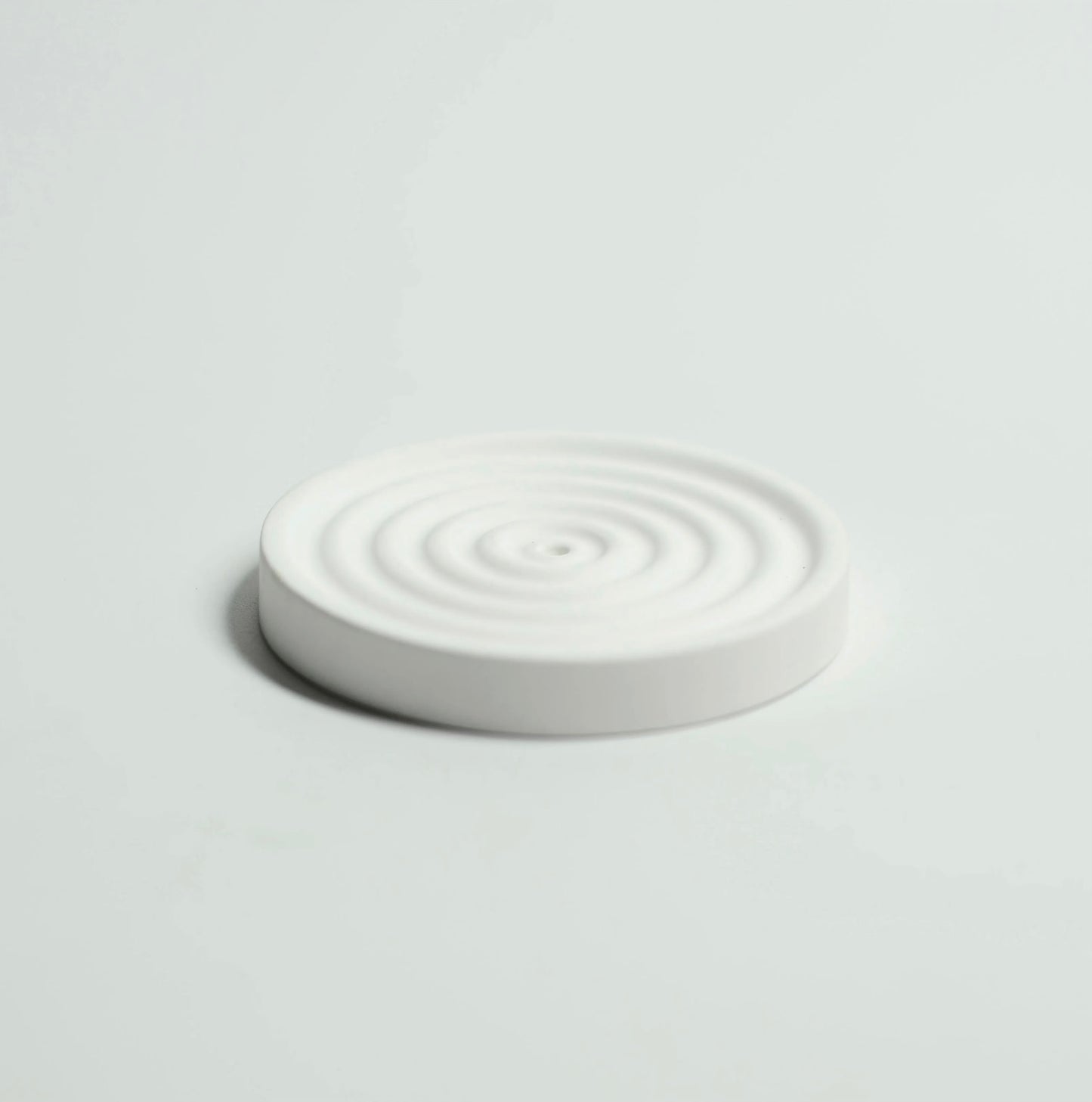 Water Ripple Incense Holder – Handmade White Plaster Incense Burner